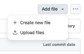 Screenshot showing the "Create new file" button