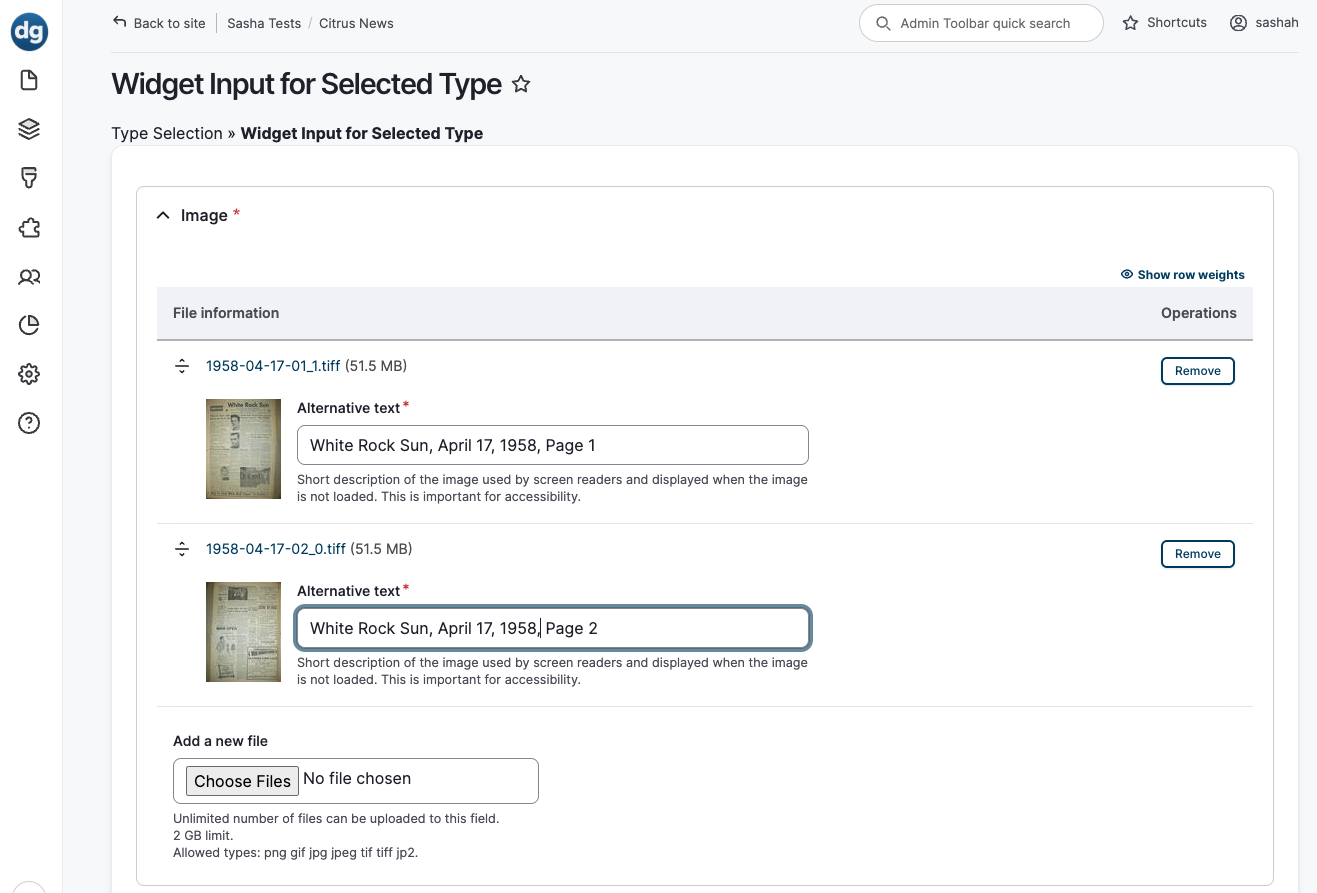 <# View of upload screen for multiple Page files #>