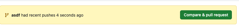 Screenshot showing the "Compare and pull request" button